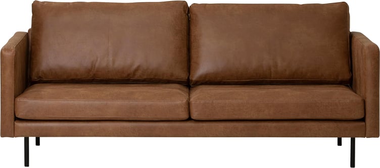 Copenhagen Scandic 3-istuttava sohva, Essenza 04 konjakki (sis. mustat metallijalat)