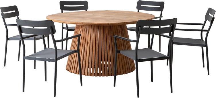 Deco & Isabella ruokailuryhmä pyöreä 150cm kuudelle