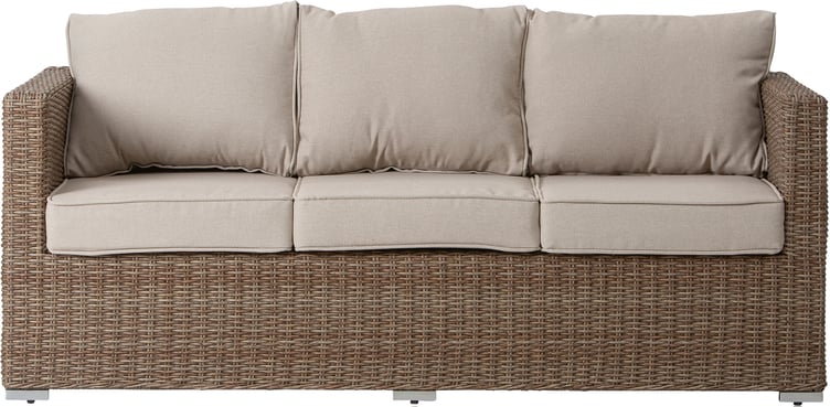 Mode 3-ist. sohva natural polyrottinki / beige pehmuste