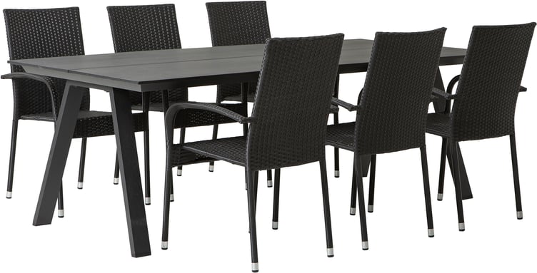 Messina & Palma ruokailuryhmä 220x100 kuudelle