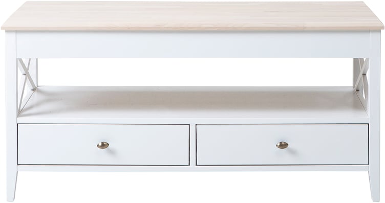 Hovi sohvapöytä laatikolla 105cm, valkoinen/valkolakattu koivu