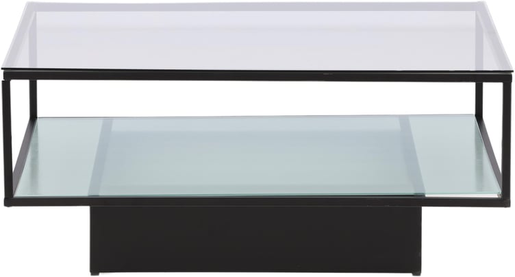 Maglehem sohvapöytä 90x90 musta teräs / kirkas lasi