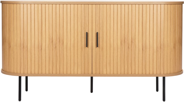 Pihla senkki 140x40x76cm, tammen värinen melamiini / mustat jalat
