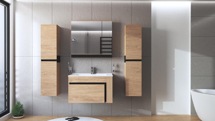 Puhto seinäkaappi, tammi /musta