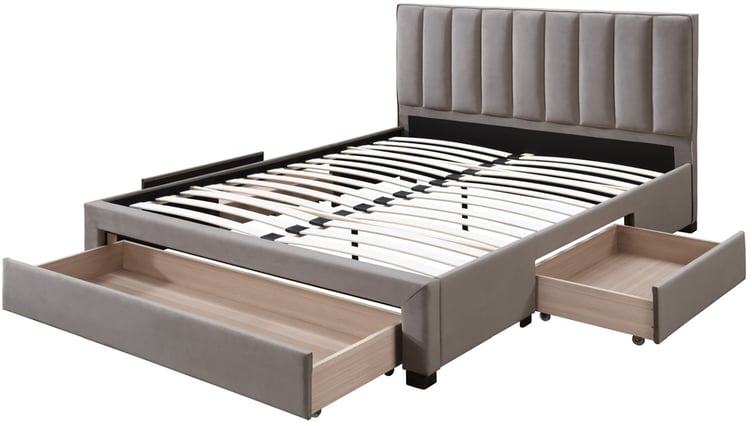 Helmi sängynrunko 160cm säilytyslaatikoilla, beige