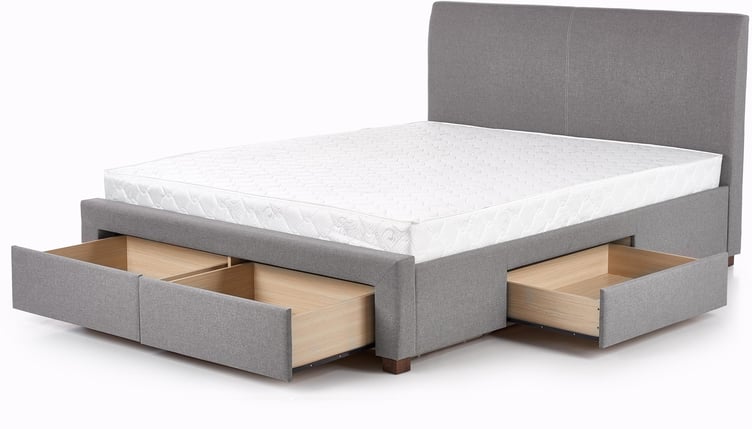 Veera sängynrunko 180x200 säilytyslaatikoilla, harmaa