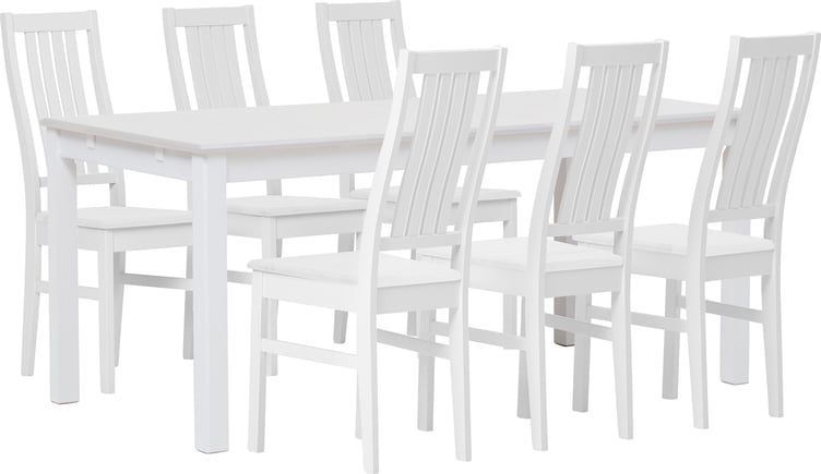 Hovi ruokailuryhmä 170x85 kuudelle, valkoinen
