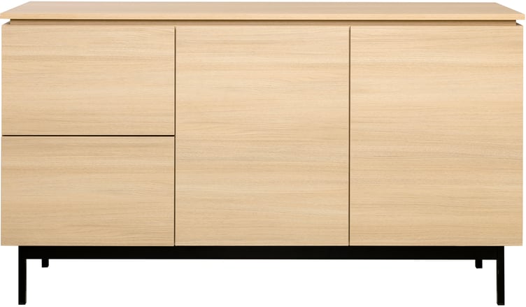 Lakeus senkki nro 5. 148 cm tuplakannella vaalea tammi, metallinen jalkasokkeli