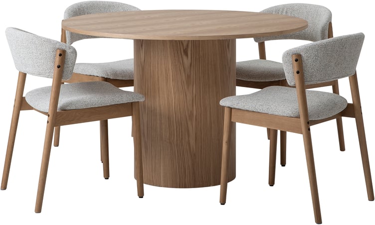 Rotondo & Niela ruokailuryhmä neljälle, natural tammi
