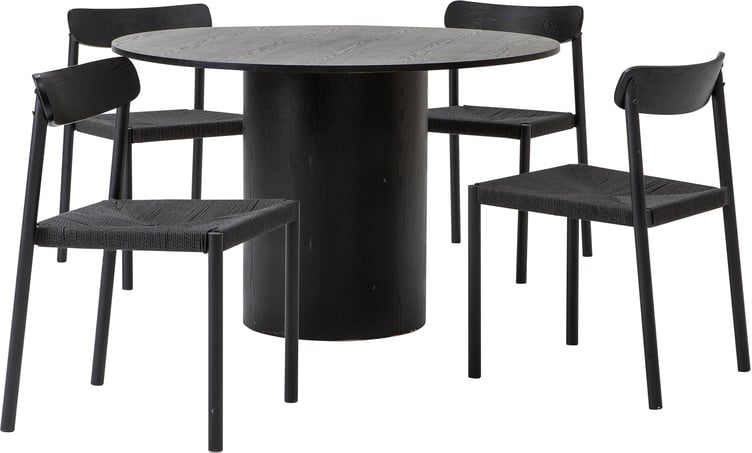 Rotondo & Malmön ruokailuryhmä pyöreä 120cm neljälle, musta