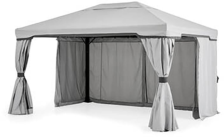 Baron paviljonki 3x4m vaaleanharmaa, sis. katon ja sivuseinät