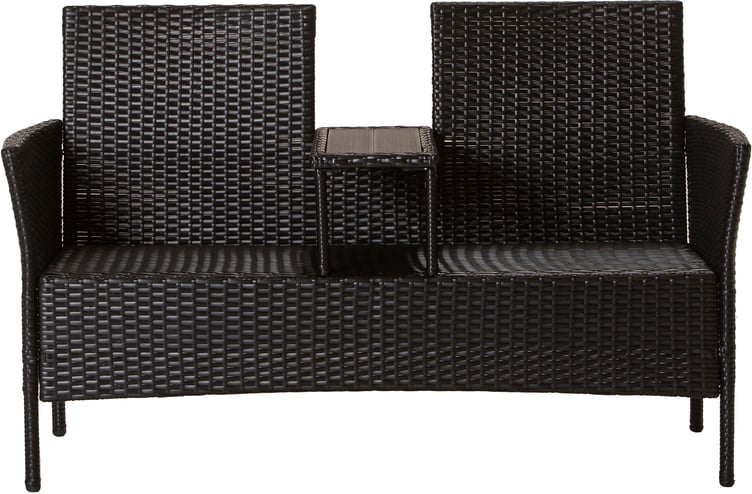 Duo love seat, musta polyrottinki
