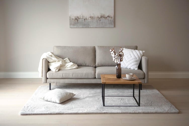 Copenhagen Scandic 3-ist. sohva beige / mustat metallijalat