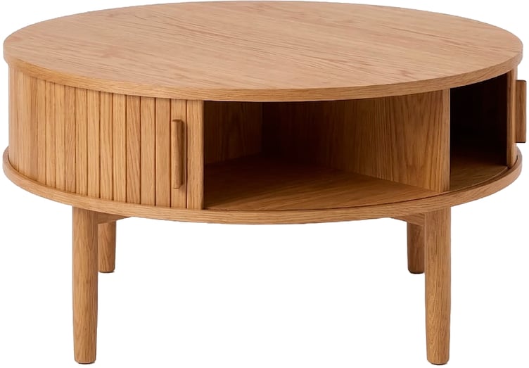 Meta sohvapöytä pyöreä 85 cm, natural tammi (viilu)
