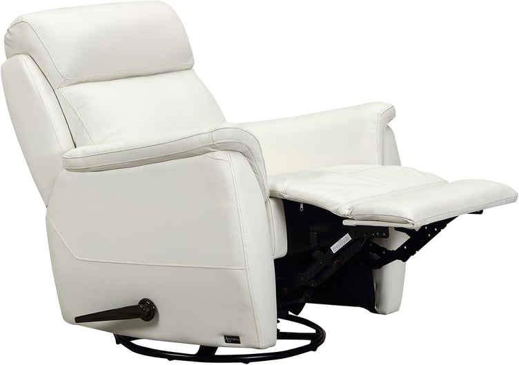 Loungea Colorado recliner-tuoli keinuva/pyörivä, puhdas valkoinen nahka/keinonahka