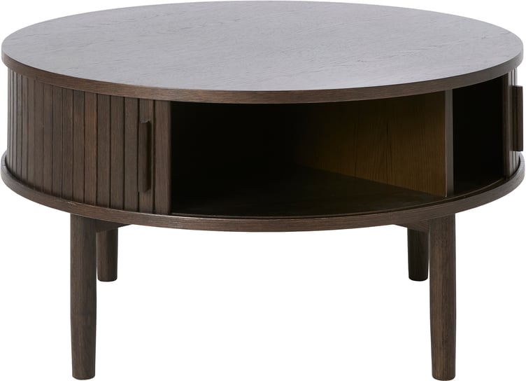 Meta sohvapöytä pyöreä 85 cm, ruskea tammi (viilu)