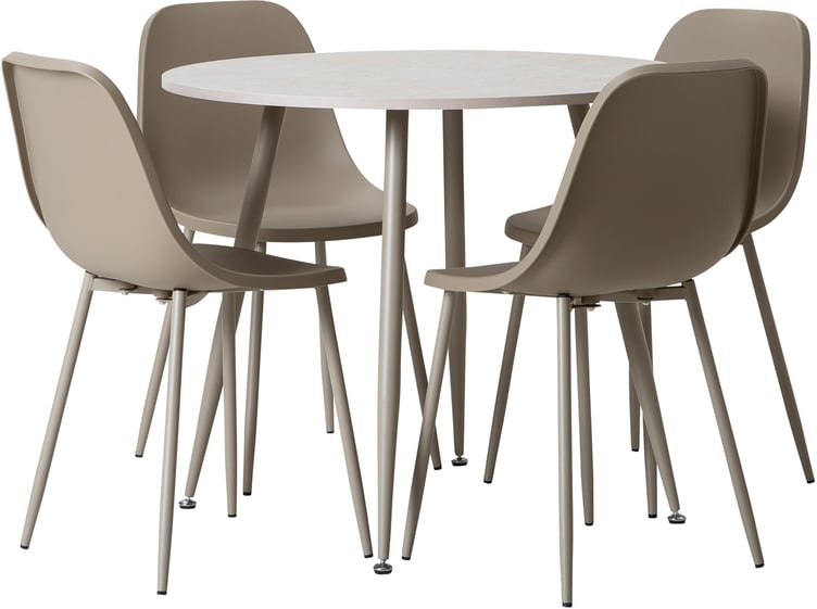 Silja ruokailuryhmä pyöreä 90cm neljälle, hiekka / khaki