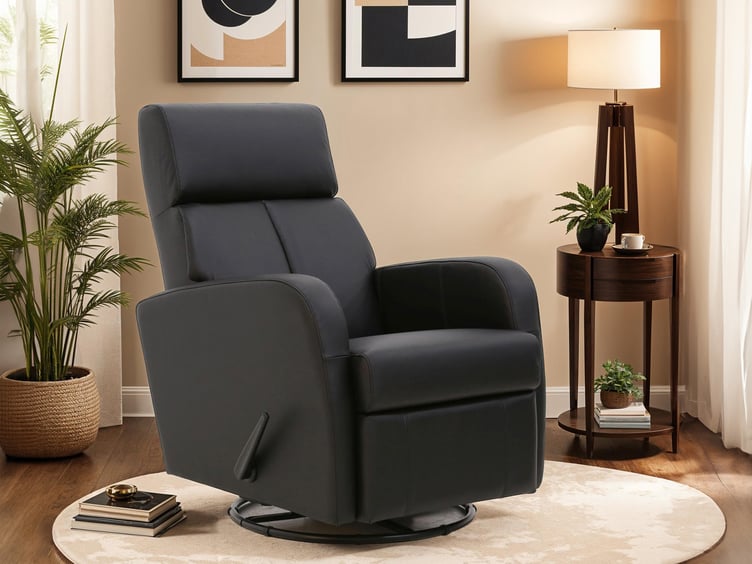 Optim recliner swivel glider kahvalla, soft antique 0100 musta
