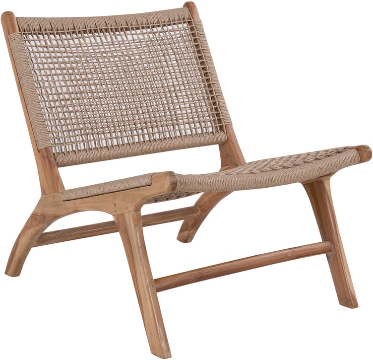 House Nordic Derby lounge-tuoli, natural tiikki/polyrottinki