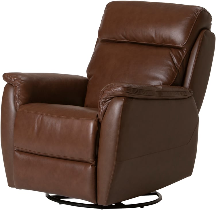 Loungea Colorado recliner-tuoli keinuva/pyörivä, ruskea nahka/keinonahka