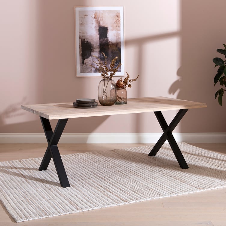 Estelle lankkupöytä 190x95 valkoöljytty tammi, X-jalalla