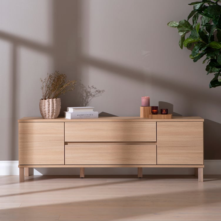 Sata taso nro 42. 183cm 2 ovea + 2ltk vaalea tammi, kantikas jalka