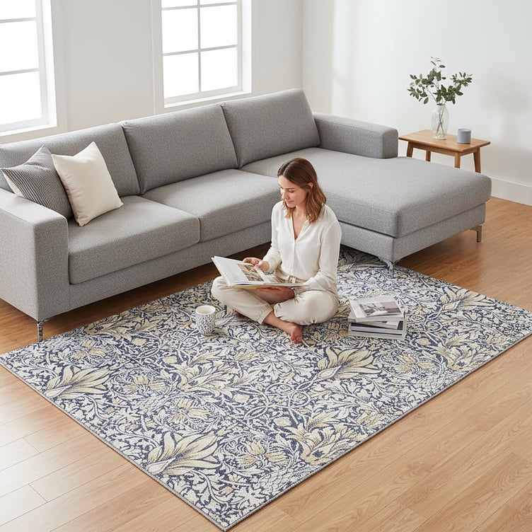 Floris matto 160x230 cm sininen