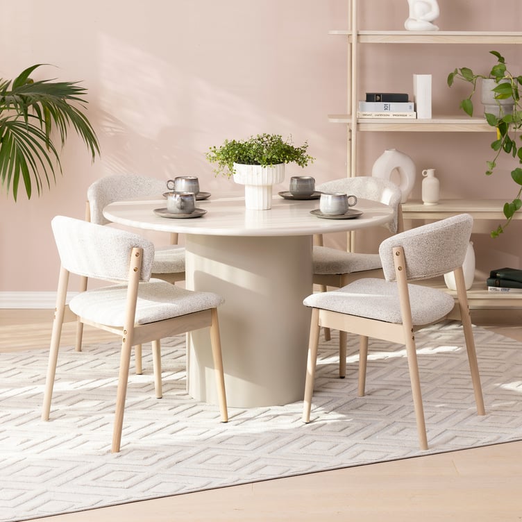 Laila & Niela ruokailuryhmä pyöreä 120cm, harmaa/valkolakattu