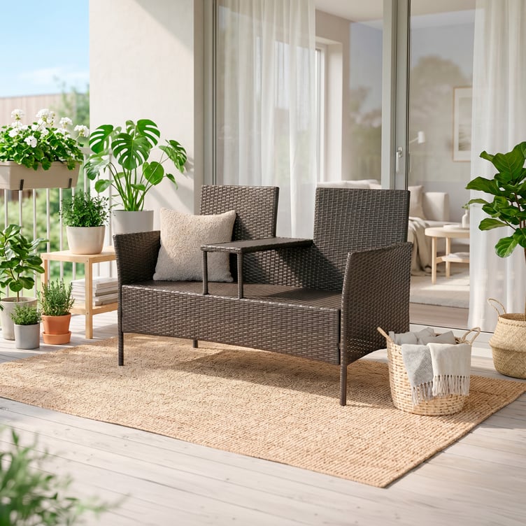 Duo love seat, musta polyrottinki