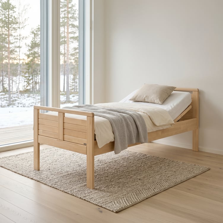 Seniori sänky moottoripohjalla 80x200cm, koivu lakattu