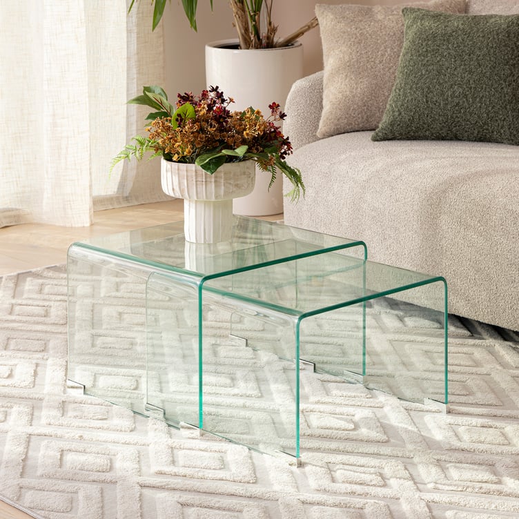 Venture Design Dawn sarjapöytä 2kpl 50x45x33cm + 45x45x30cm, 10mm lasi