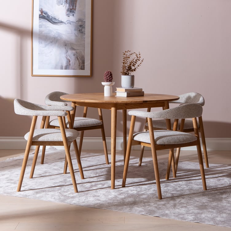 Ekholm & Nicola ruokailuryhmä pyöreä 110cm neljälle, natural tammi