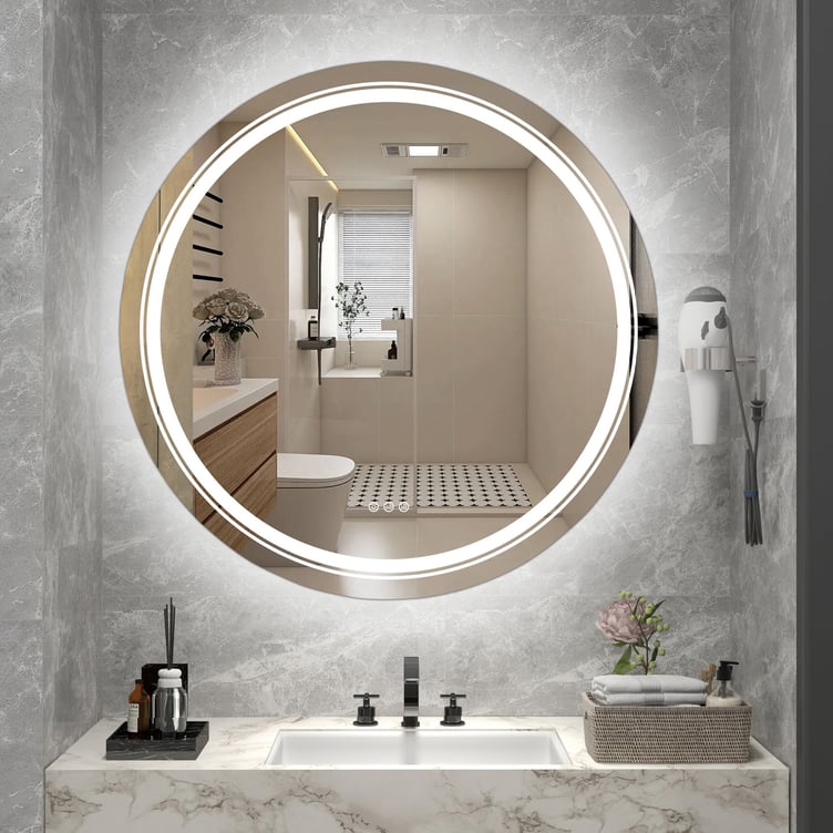 Kaste kylpyhuoneen peili led-valolla 80cm, hopea