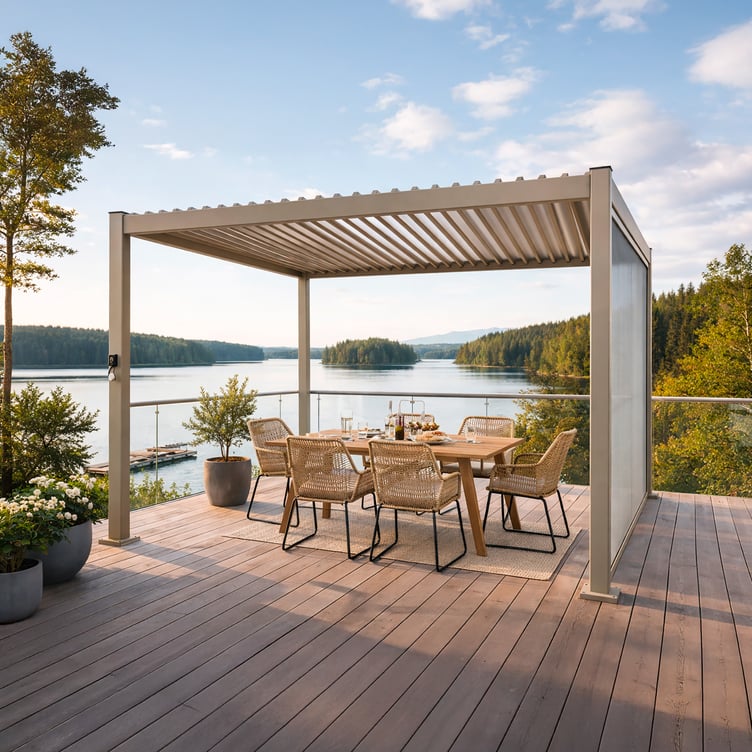 Nordic paviljonki 3x4m säleikkökatolla, khaki