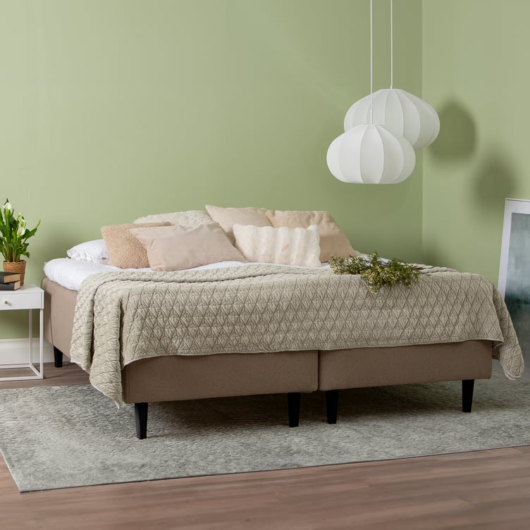 Unelle 500 Viscolux runkopatjasetti 5-vyöh. visco 160x200cm hard/medium, Fano 15 ruskea, mustat puujalat (sis. Memory-petauspatja soft)
