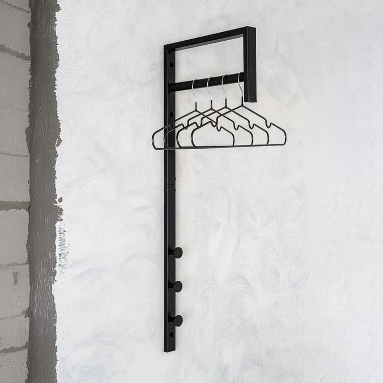 House Nordic Trento vaateteline 82 cm, metallinen, musta