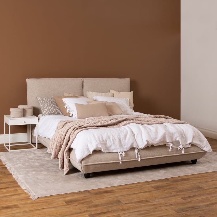 Casa sängynrunko 160x200cm patjalle (sis. pääty), beige kangasverhoilu