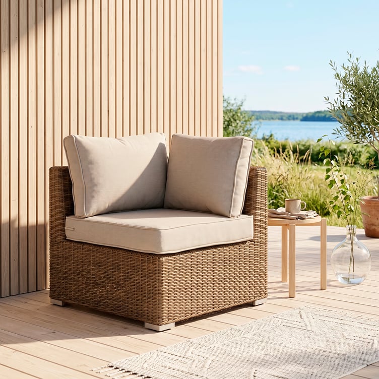 Mode kulmaosa natural polyrottinki / beige pehmuste