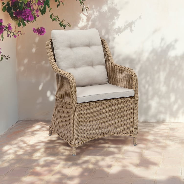 Haven ruokatuoli, natural polyrottinki, beige pehmuste