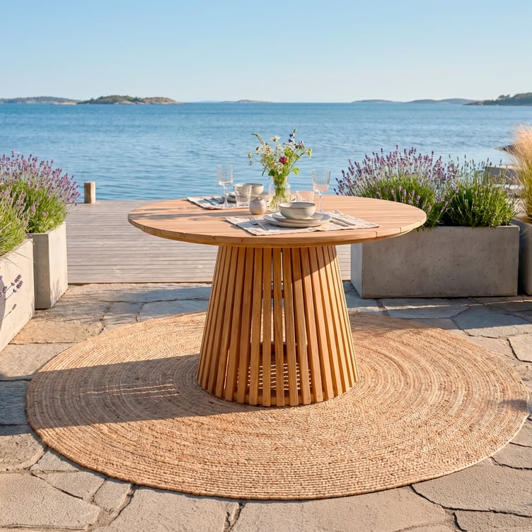 Deco ruokapöytä pyöreä 120cm natural tiikki