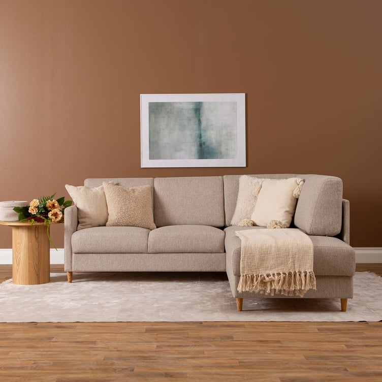 Nobe avokulmavuodesohva oikea, beige, saarni jalka