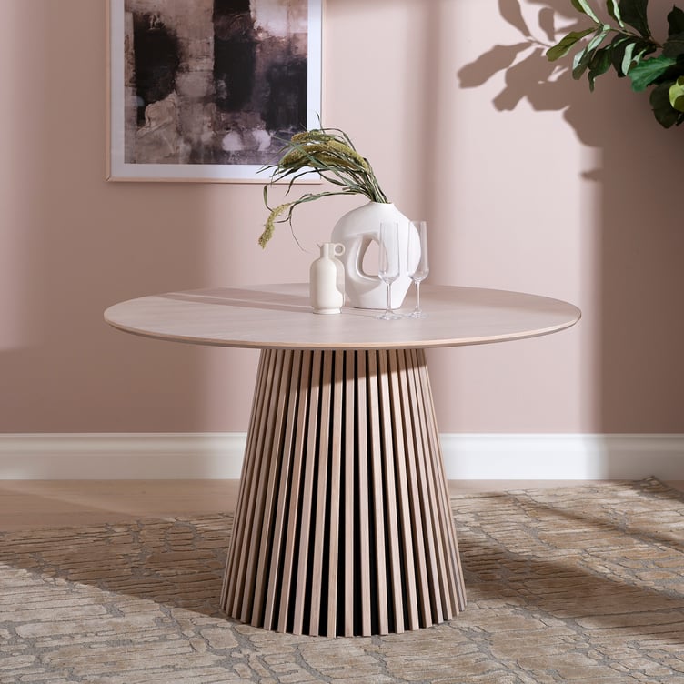 Metz ruokapöytä pyöreä 120 cm valkolakattu tammi