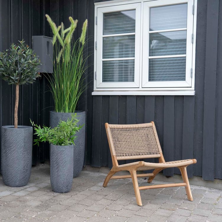 House Nordic Derby lounge-tuoli, natural tiikki/polyrottinki