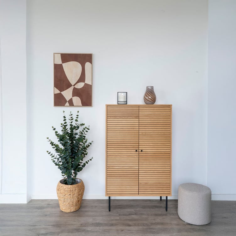 House Nordic Kyoto kaappi 80x40x130, natural tammiviilu / mustat jalat