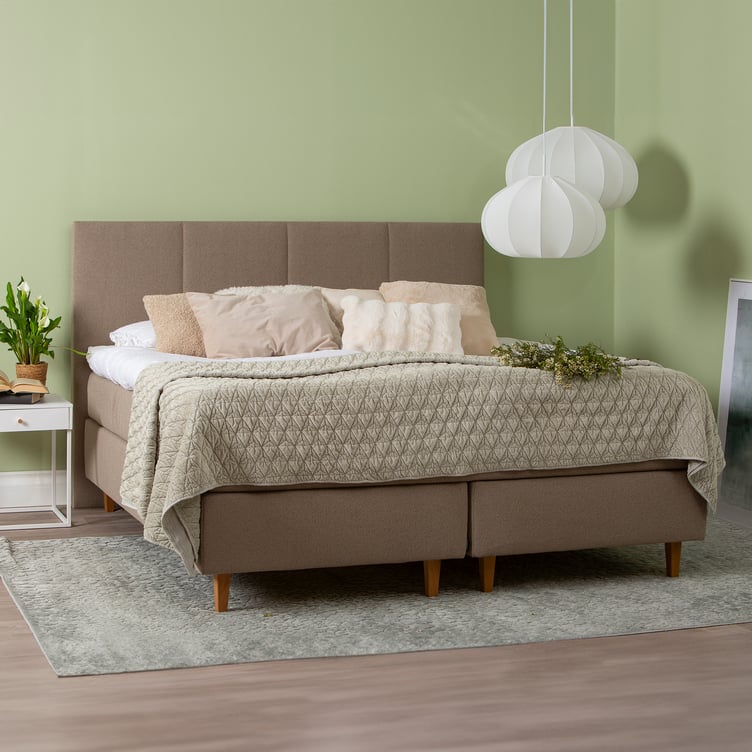 Unelle 400 jenkkisänky 160x200cm, 7-vyöhyke pussijousitus, medium/medium, ruskea (sis. petauspatjan + päädyn)