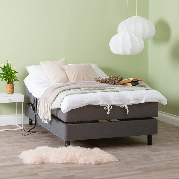 Unelle 300 moottorisänky pocket 5-vyöh. 120x200cm, Fano 93 tummanharmaa, sis. jalat 60031mu