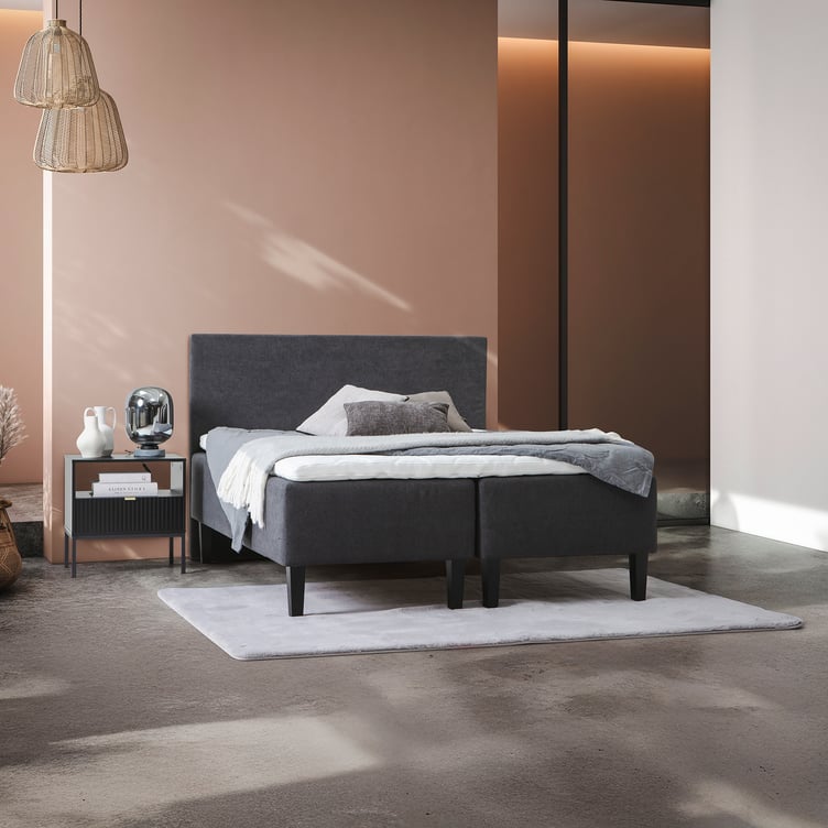 Moon Gold runkopatjasetti 160x200 pocket + Moon Gold Luxus petauspatja + Moon Bronze pääty, antrasiitti