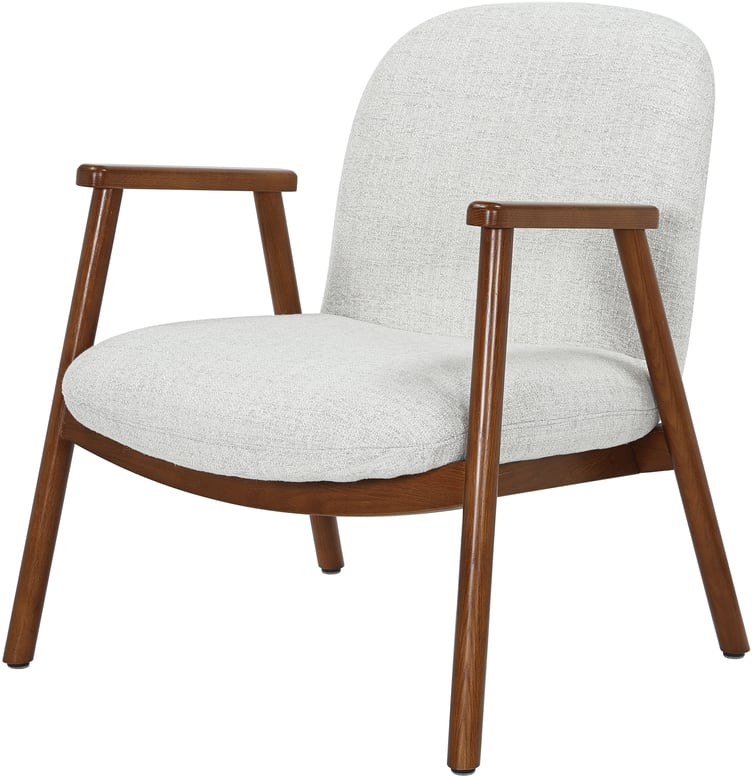 N&L Mille lepotuoli, beige verhoilu, tummanpähkinän värinen runko