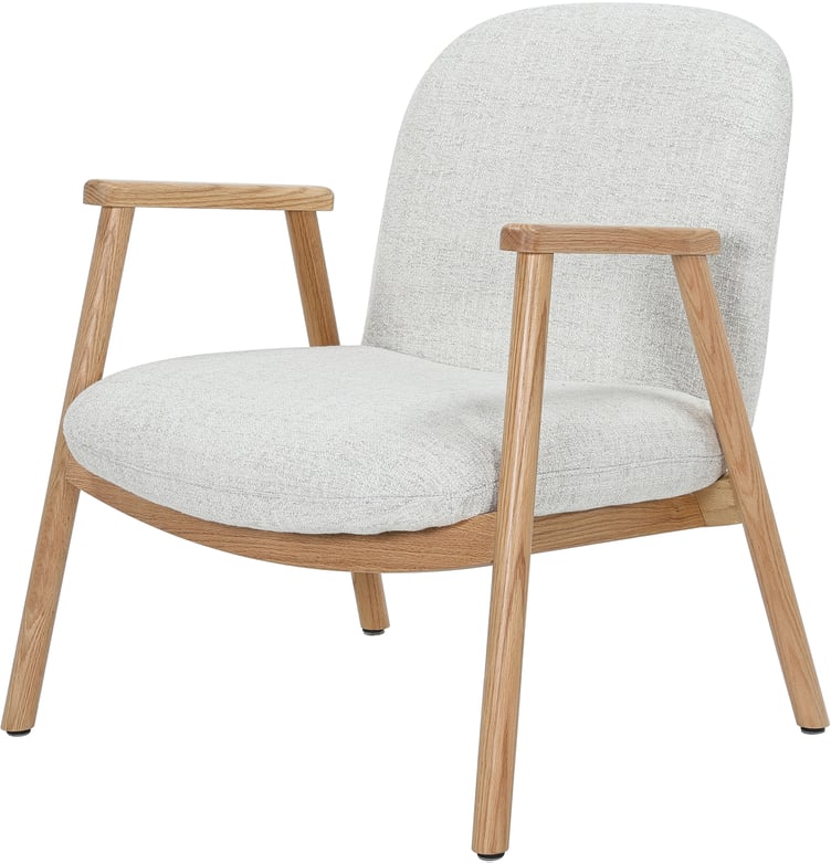 N&L Mille lepotuoli, beige verhoilu, natural tammen värinen runko