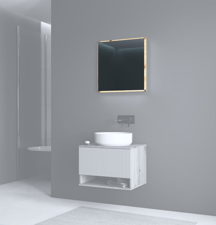 Kupla peili 60cm led-valolla, artisan tammi